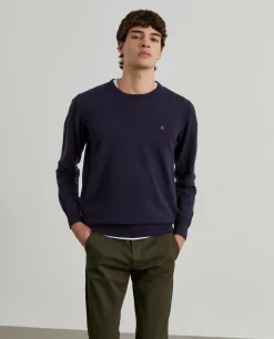 Pullover decote redondo em lã