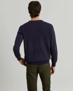 Pullover decote redondo em lã