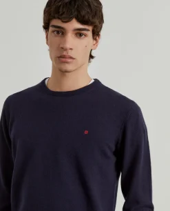 Pullover decote redondo em lã