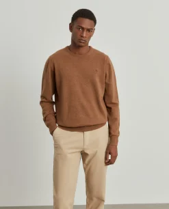 Pullover decote redondo em lã