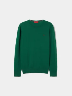 Pullover decote redondo em lã