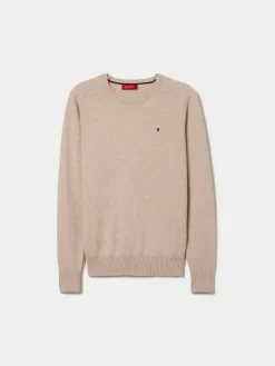 Pullover decote redondo em lã