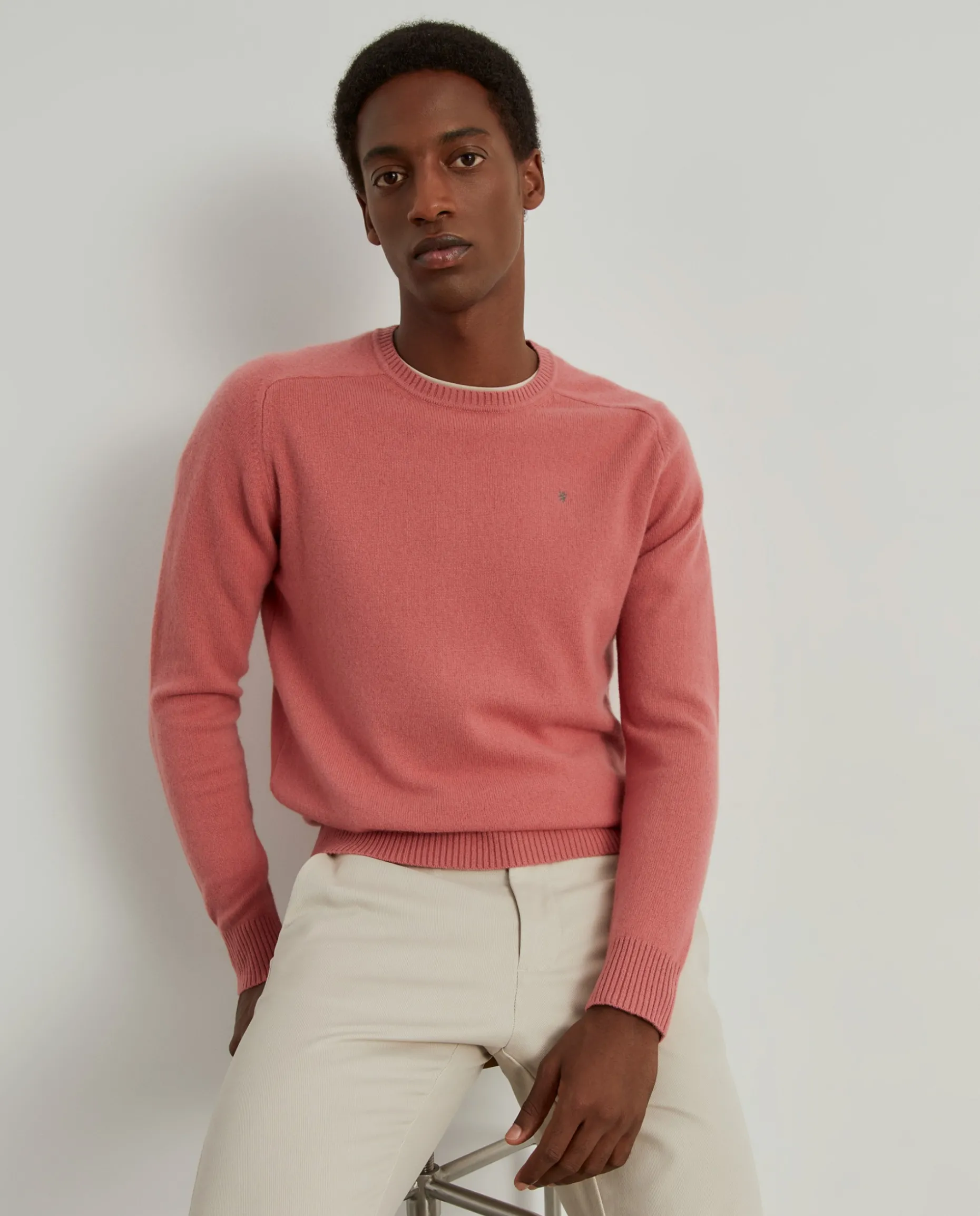 Pullover decote redondo em lã