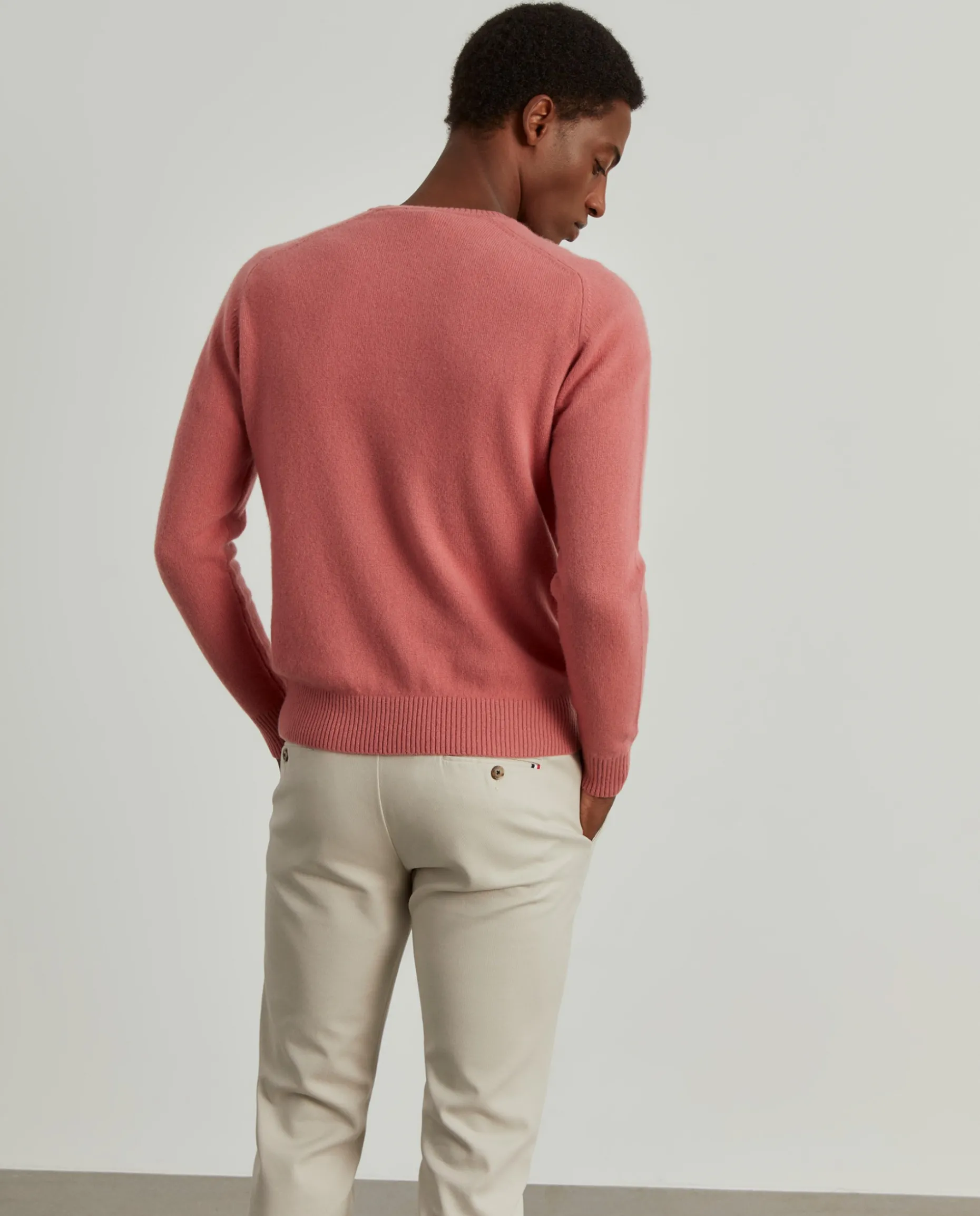 Pullover decote redondo em lã