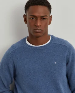 Pullover decote redondo em lã