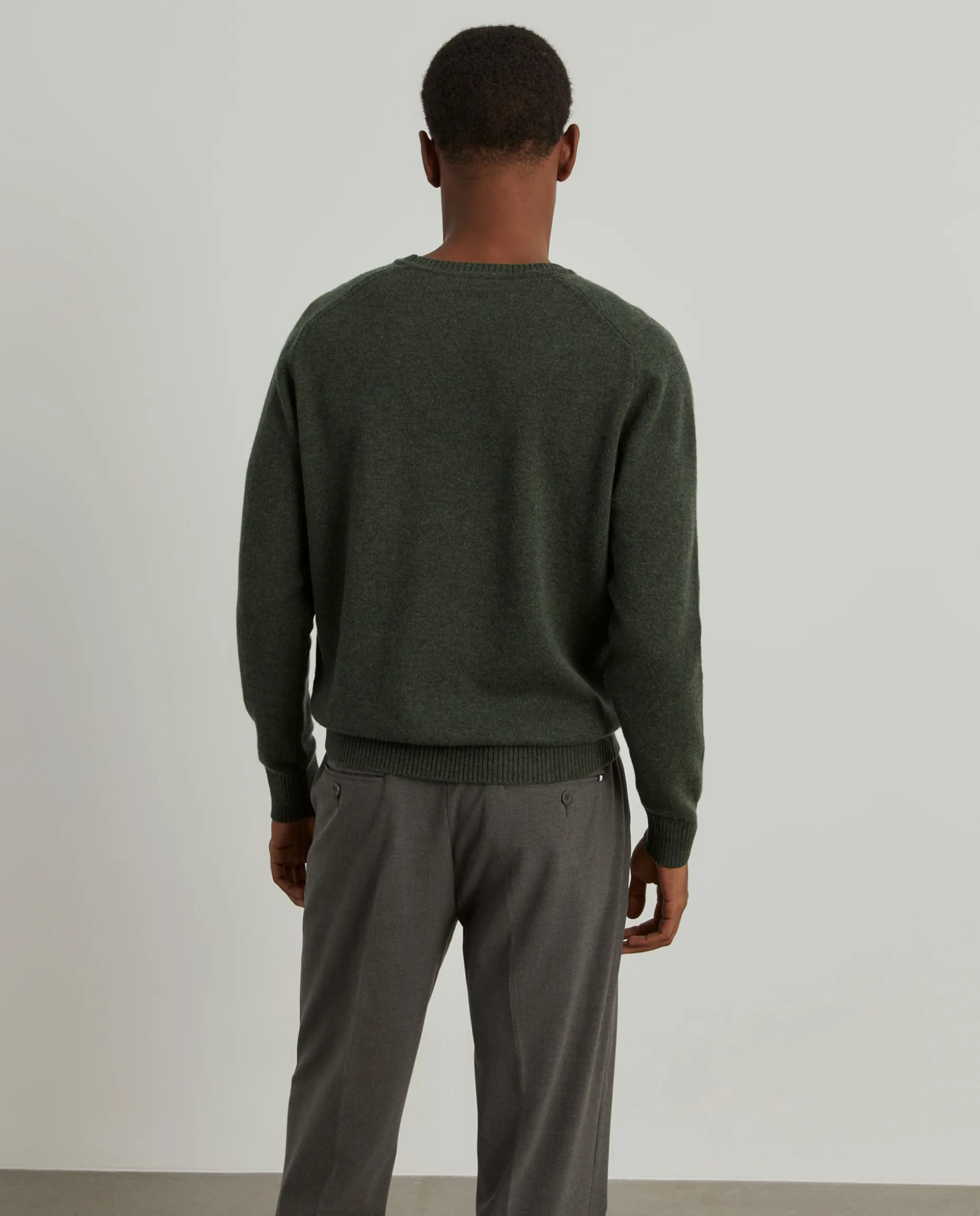 Pullover decote redondo em lã