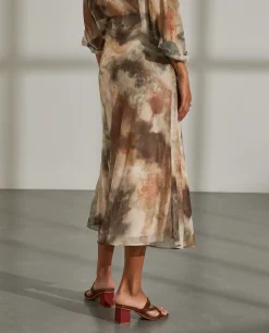 Saia comprida estampada