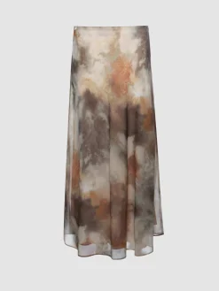 Saia comprida estampada