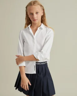 Saia de pregas com cintura elástica