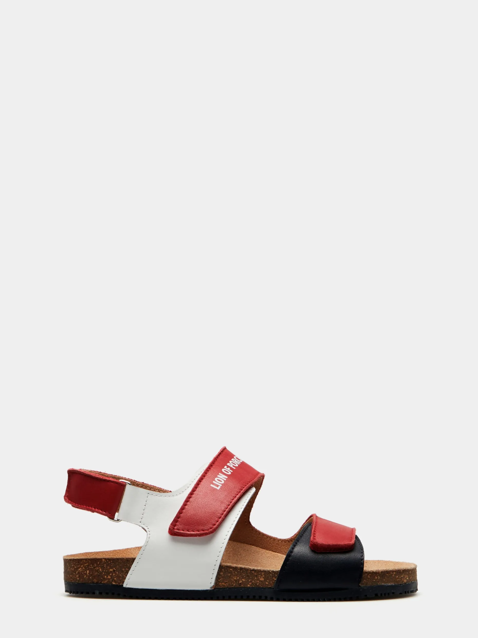 Sandália de tiras tricolor em pele