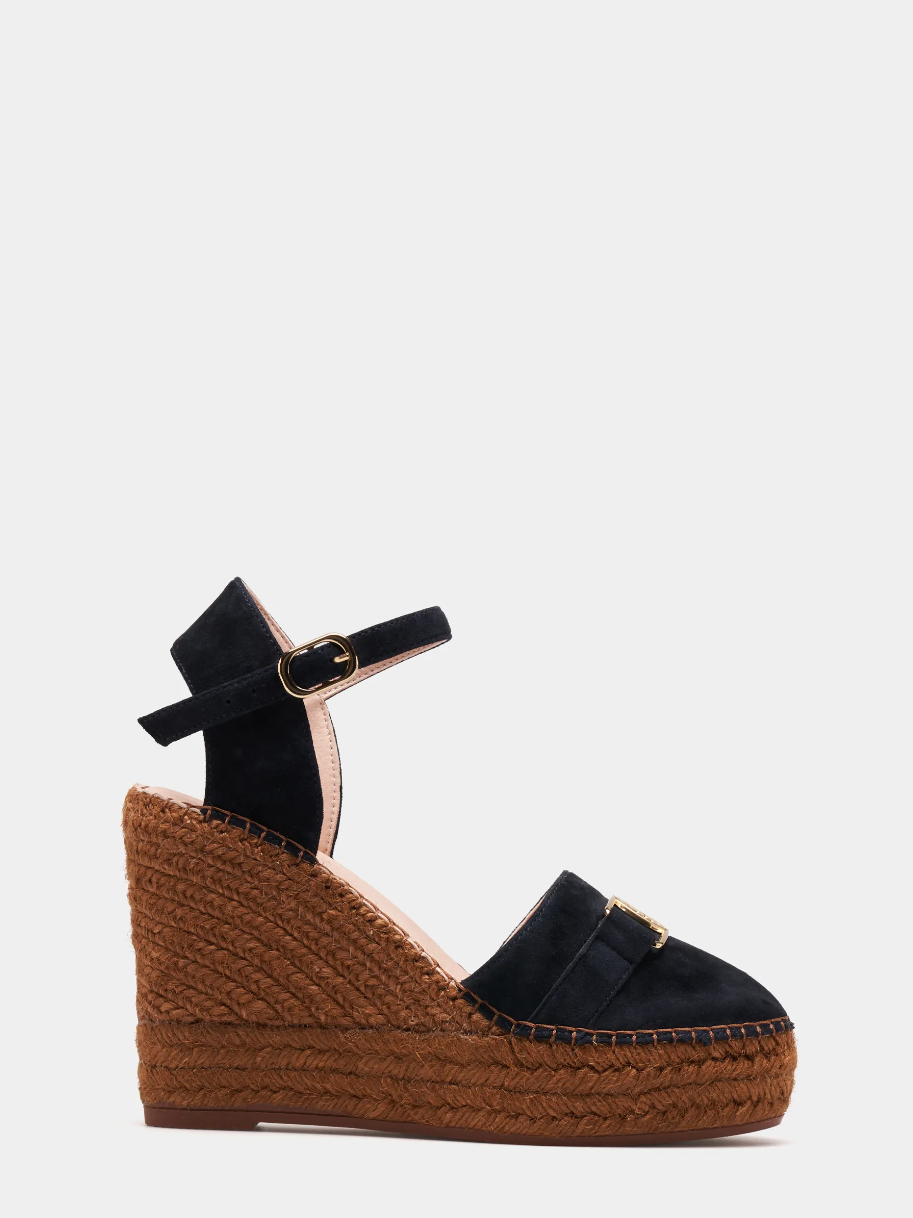 Sandálias de cunha em pele