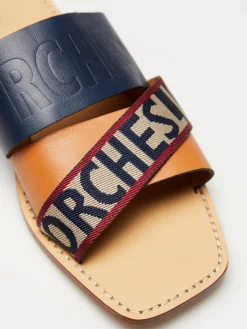 Sandálias rasas em pele