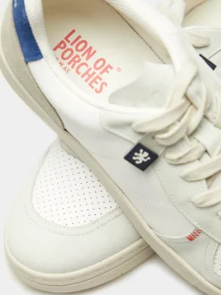 Sapatilhas combinadas em pele