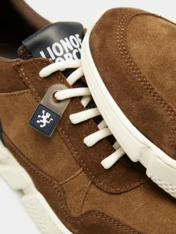 Sapatilhas combinadas em camurça