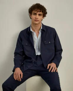 Sobrecamisa com bolsos 100% linho