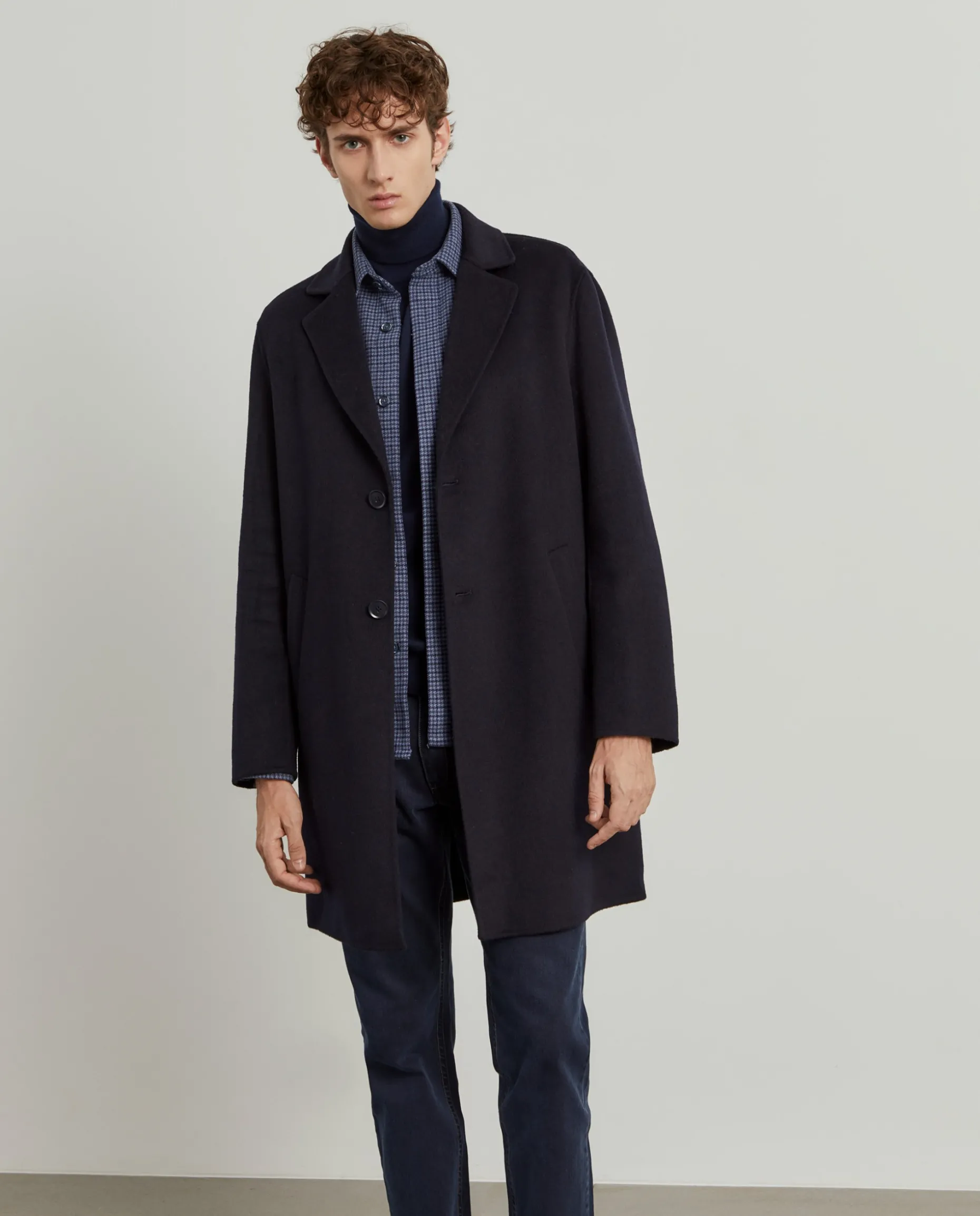 Sobretudo clássico mistura de lã