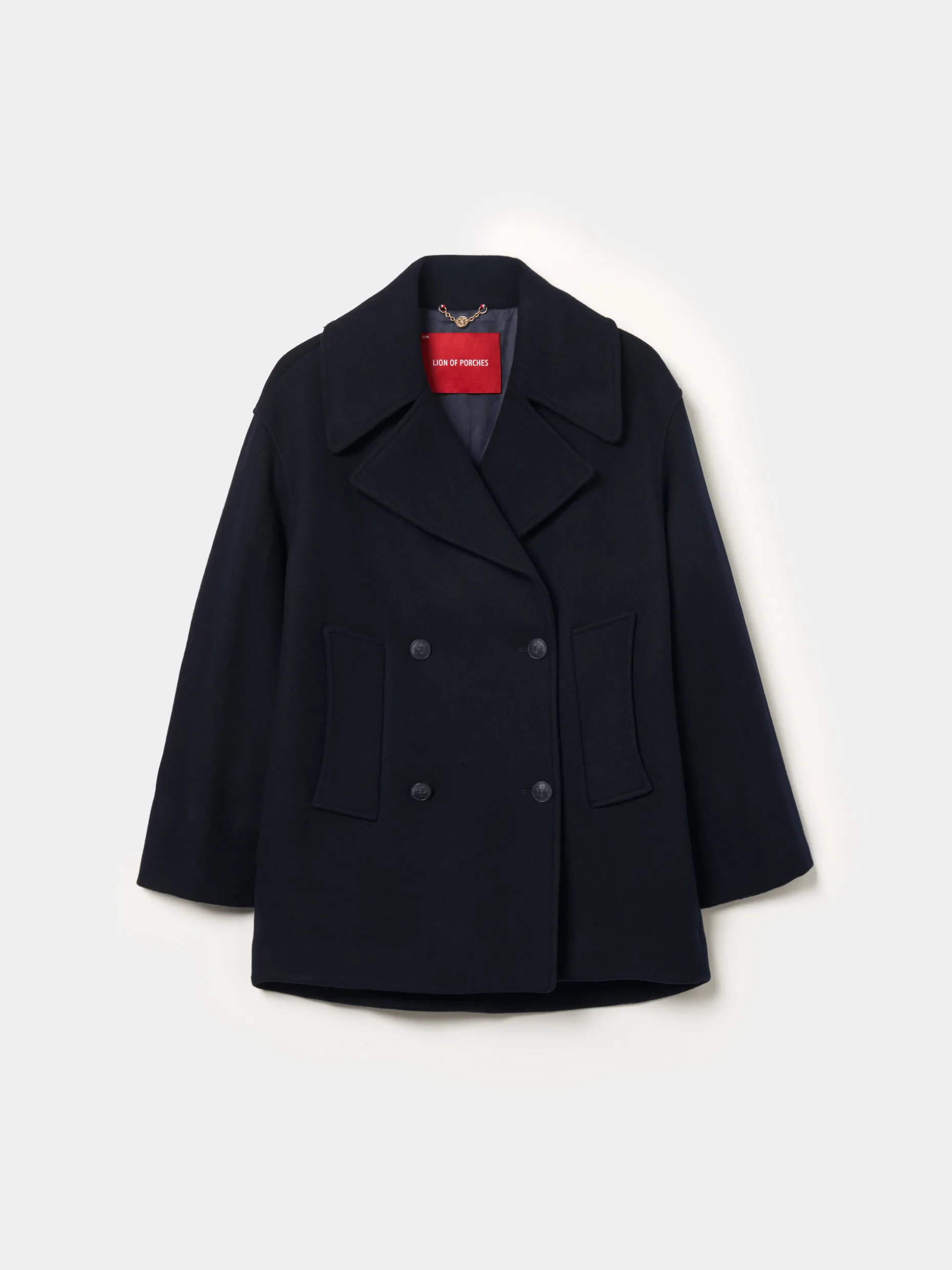 Sobretudo cruzado oversize mistura de lã