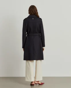 Sobretudo de lã com trespasse