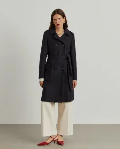 Sobretudo de lã com trespasse