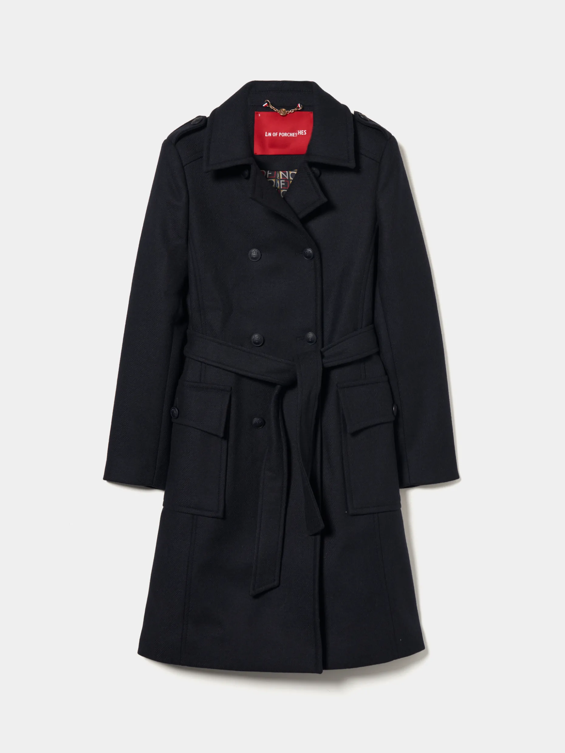 Sobretudo de lã com trespasse