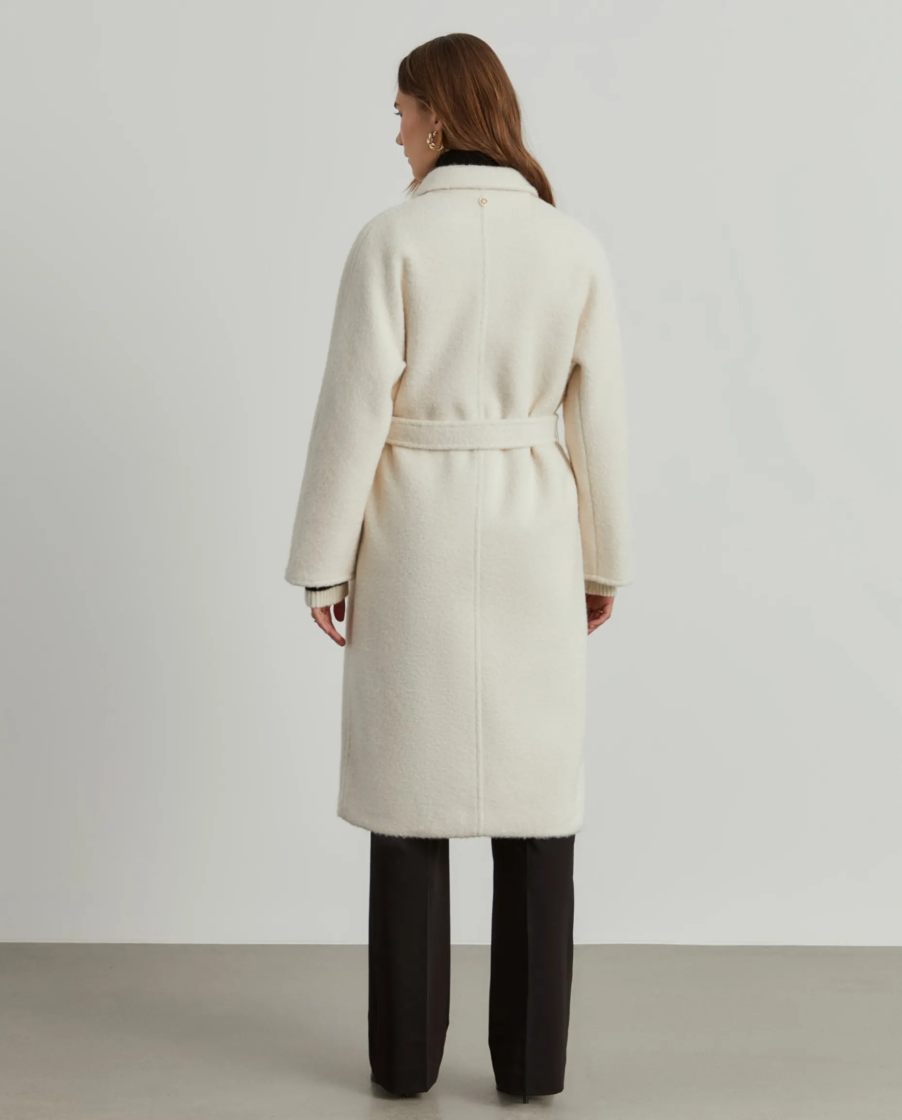 Sobretudo de trespasse com cinto