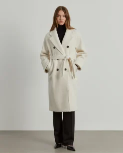 Sobretudo de trespasse com cinto