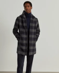 Sobretudo xadrez com capuz