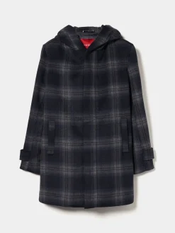 Sobretudo xadrez com capuz