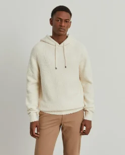 Sweater com capuz em malha estruturada