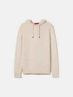 Sweater com capuz em malha estruturada