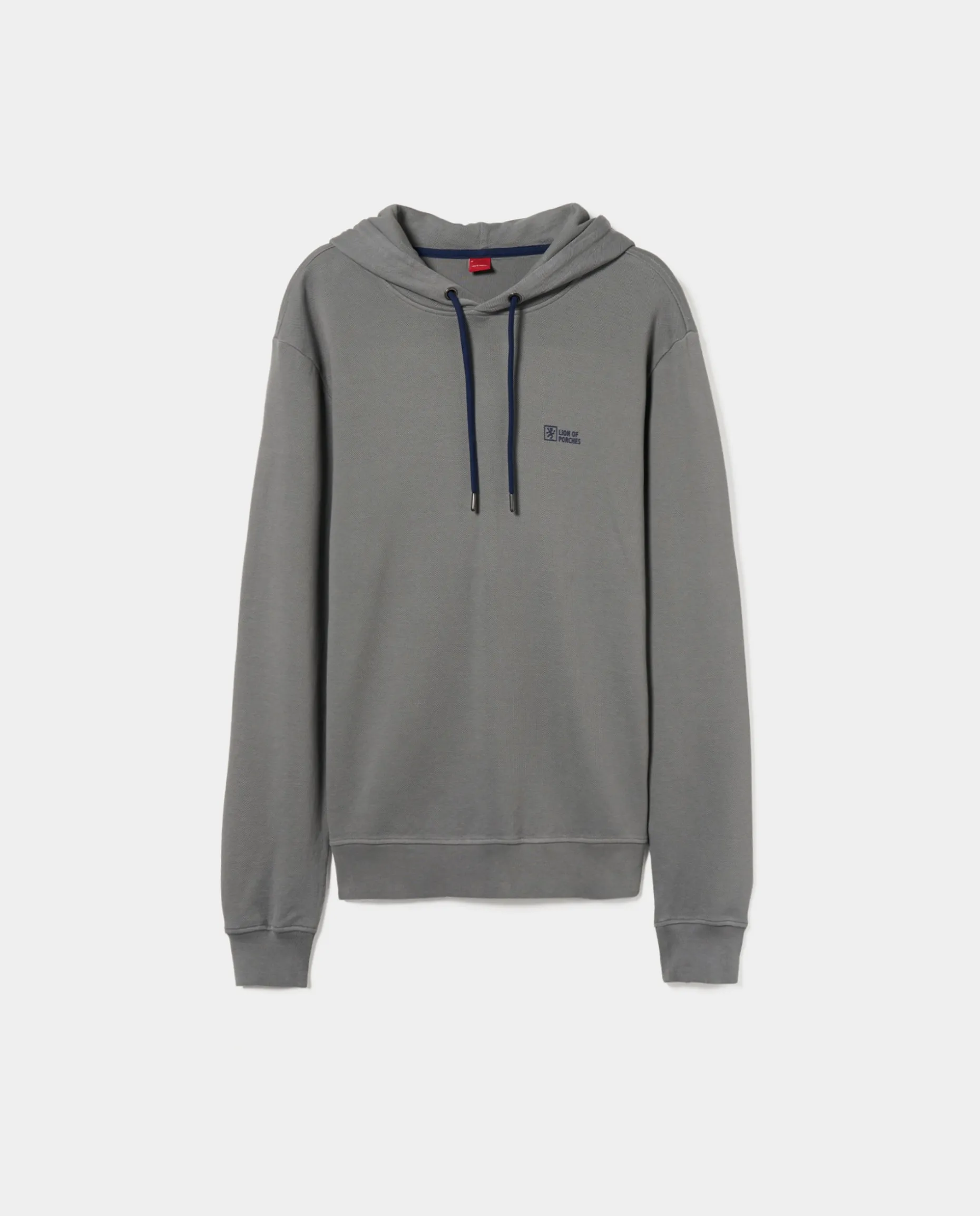 Sweater com capuz em malha piqué