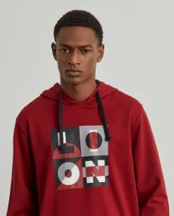 Sweater com estampado e capuz