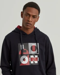 Sweater com estampado e capuz