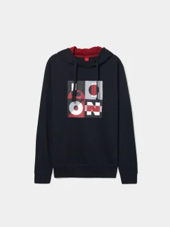 Sweater com estampado e capuz