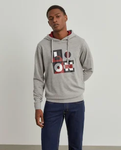 Sweater com estampado e capuz