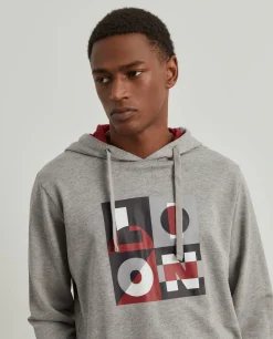 Sweater com estampado e capuz