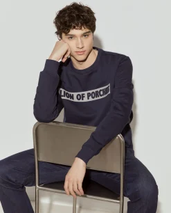 Sweater com estampado e interior polar