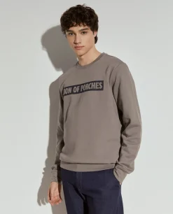 Sweater com estampado e interior polar