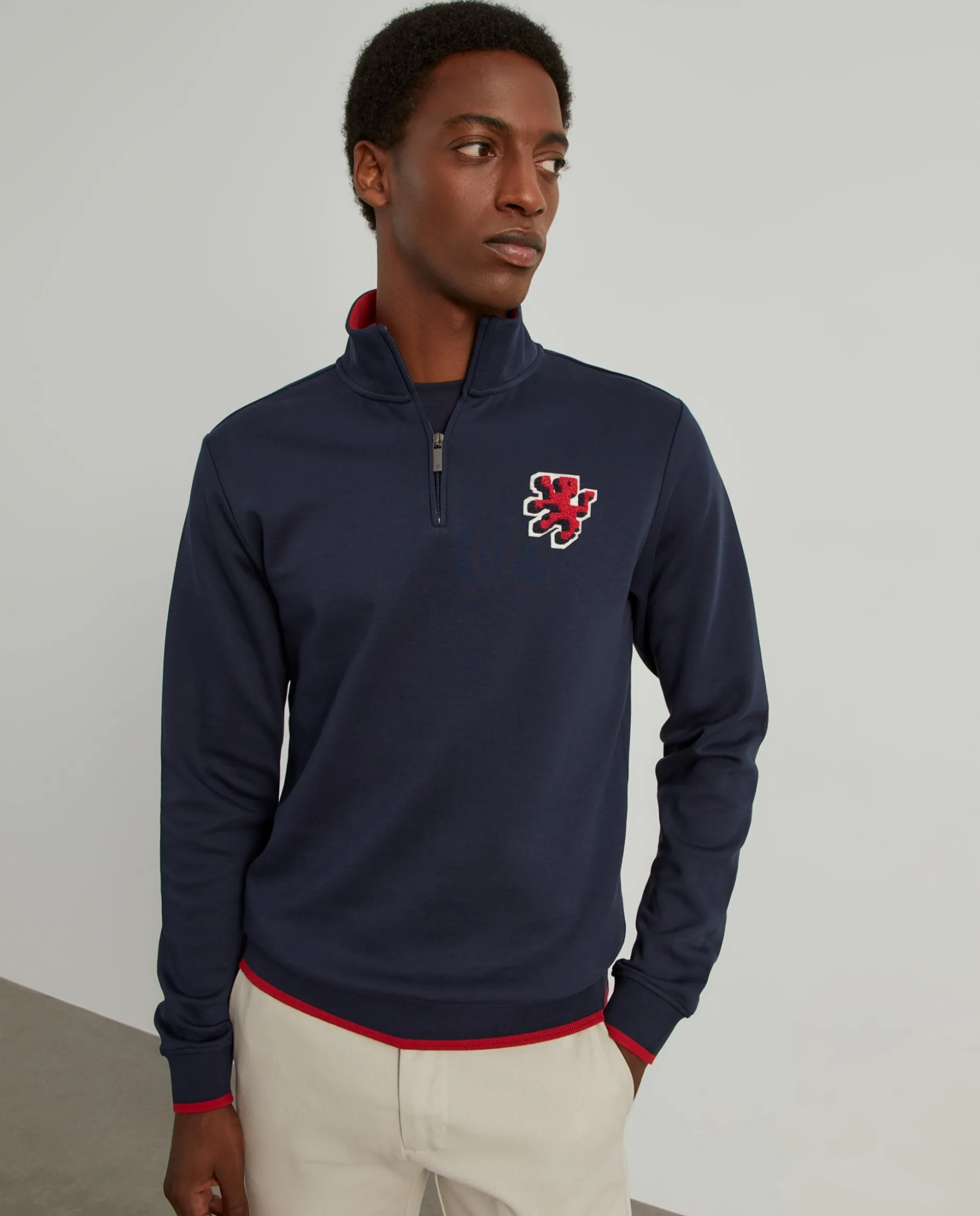 Sweater com fecho em algodão