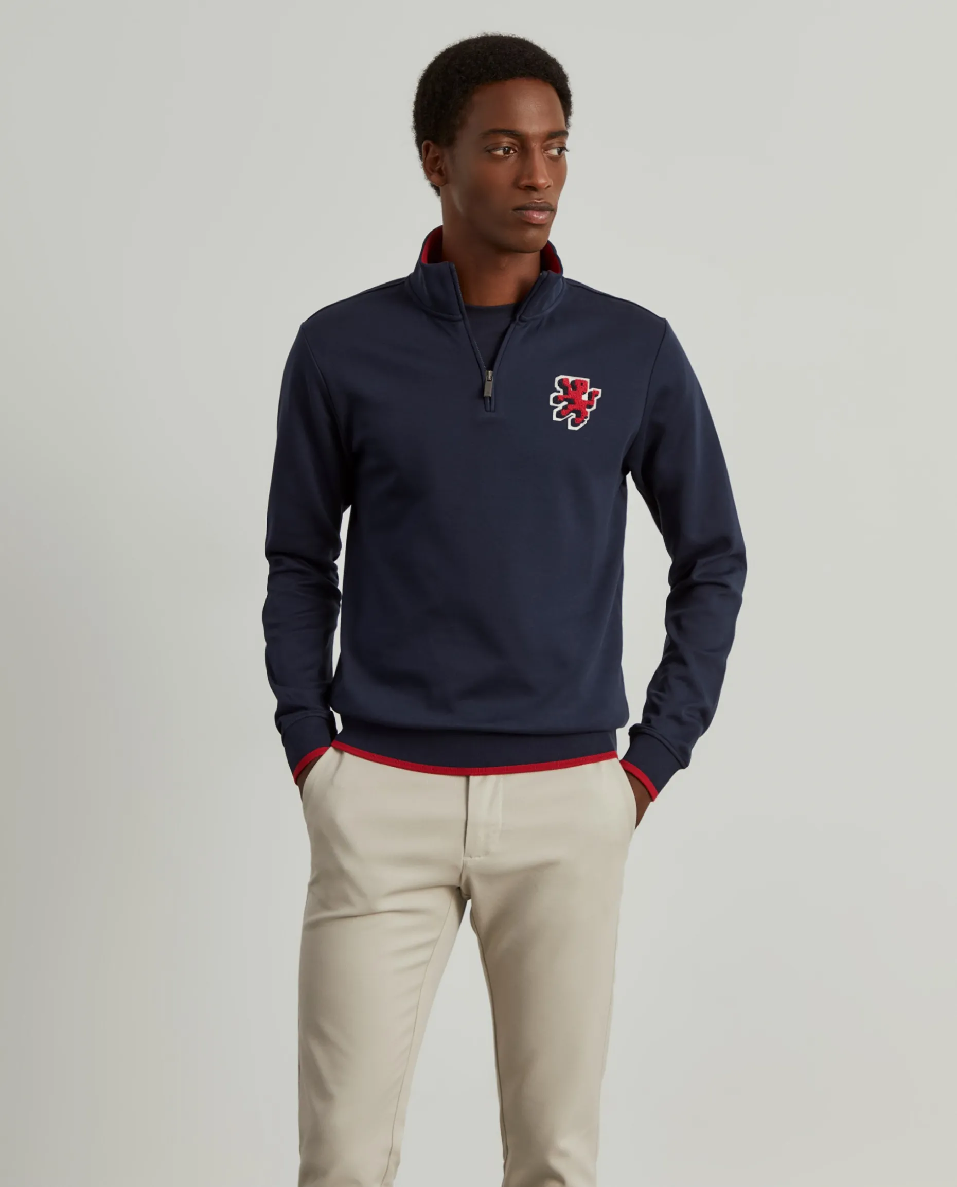 Sweater com fecho em algodão