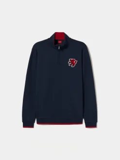 Sweater com fecho em algodão