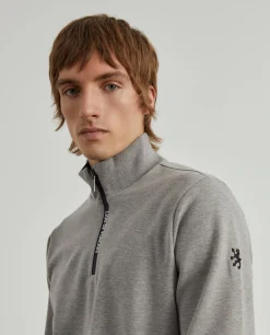 Sweater com fecho em contraste