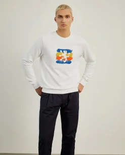 Sweater de gola redonda com estampado