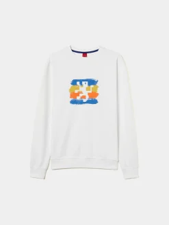 Sweater de gola redonda com estampado