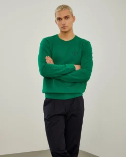 Sweater de gola redonda em algodão