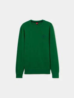 Sweater de gola redonda em algodão