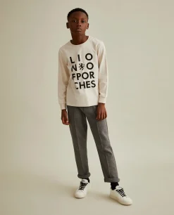 Sweater de manga comprida com branding no peito