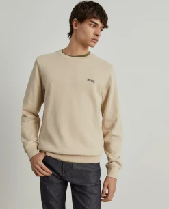 Sweater decote redondo em malha piqué