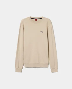 Sweater decote redondo em malha piqué