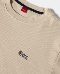 Sweater decote redondo em malha piqué